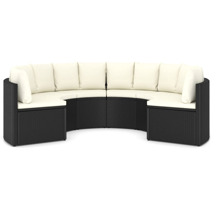 sofasæt til haven 6 dele med hynder polyrattan sort