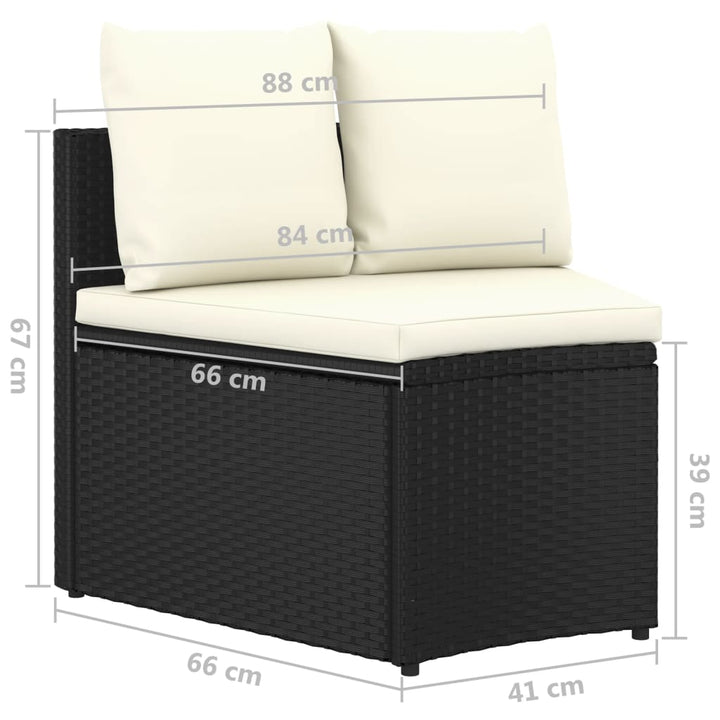 sofasæt til haven 9 dele med hynder polyrattan sort
