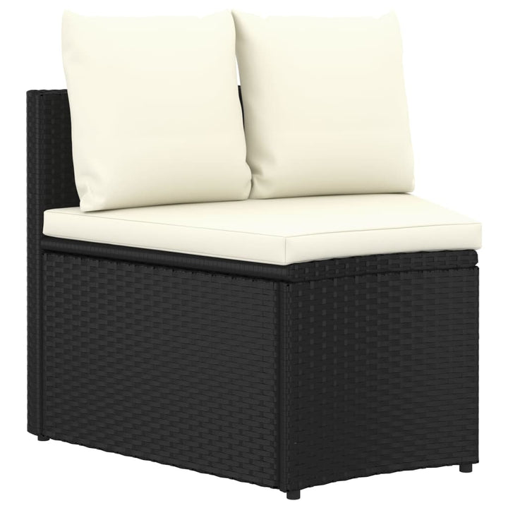 sofasæt til haven 9 dele med hynder polyrattan sort