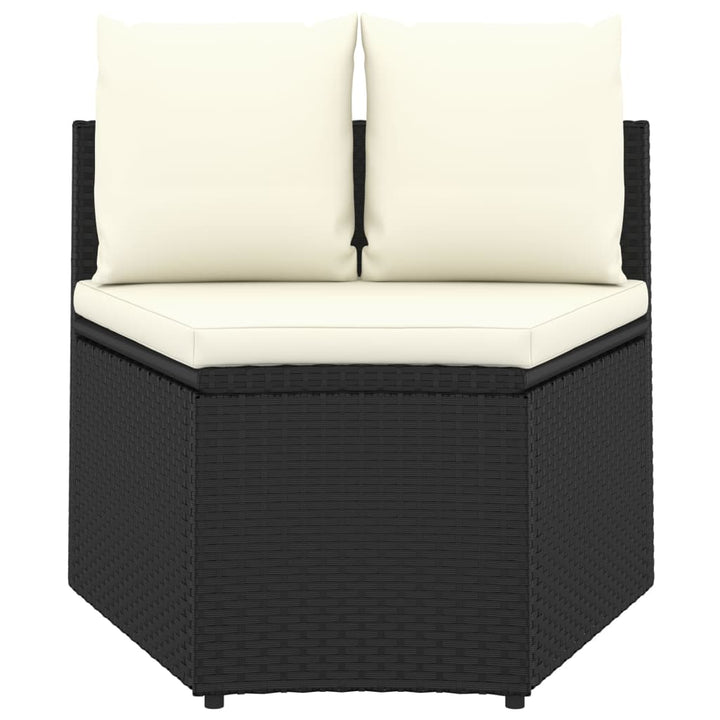 sofasæt til haven 9 dele med hynder polyrattan sort