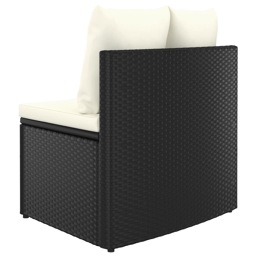 sofasæt til haven 9 dele med hynder polyrattan sort