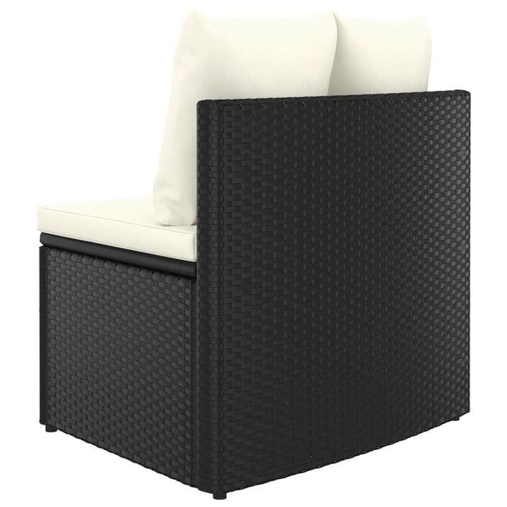 sofasæt til haven 9 dele med hynder polyrattan sort