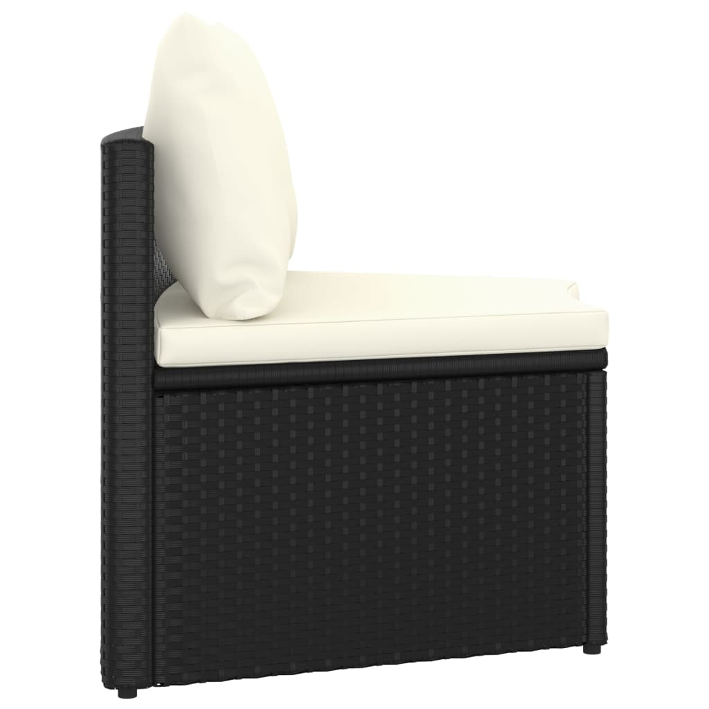 sofasæt til haven 9 dele med hynder polyrattan sort