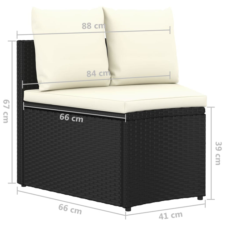 sofasæt til haven 9 dele med hynder polyrattan sort