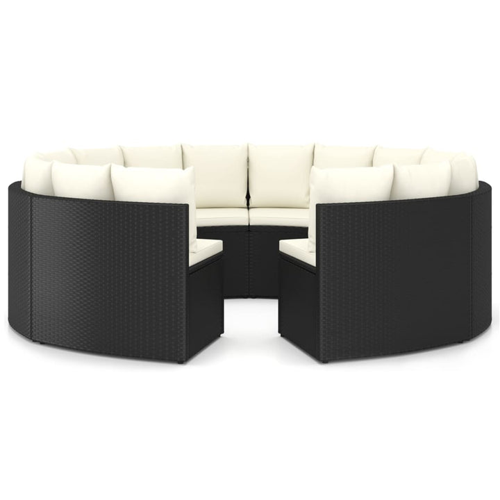 sofasæt til haven 8 dele med hynder polyrattan sort
