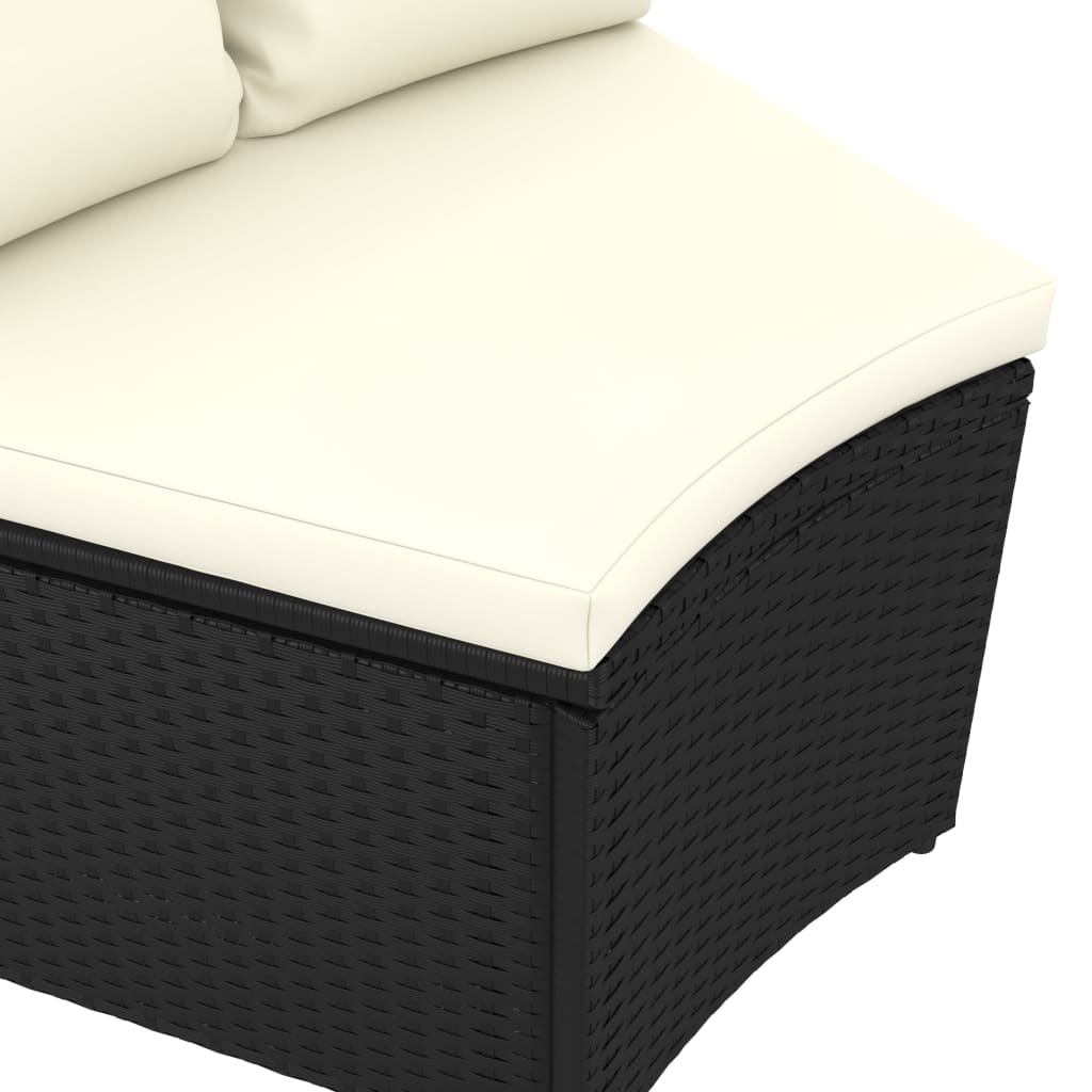 sofasæt til haven 8 dele med hynder polyrattan sort