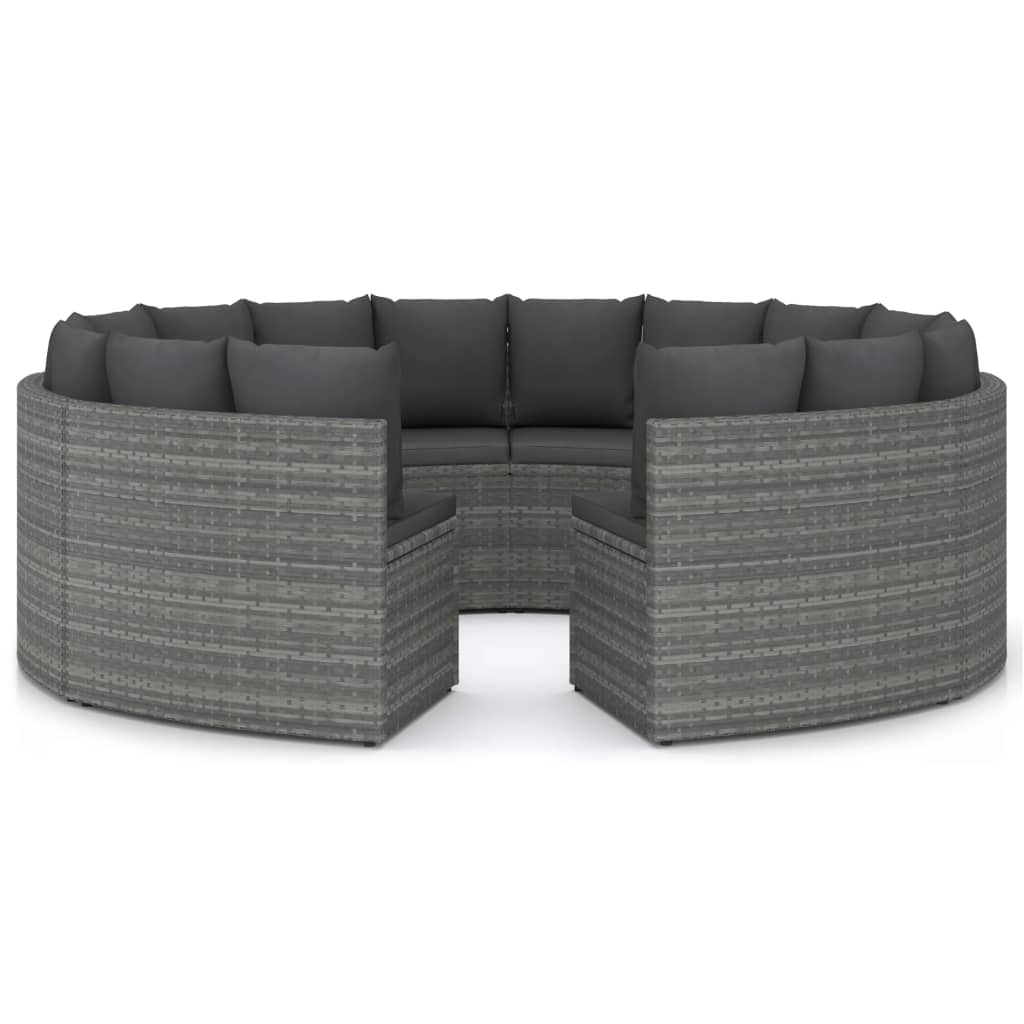 sofasæt til haven 8 dele med hynder polyrattan grå