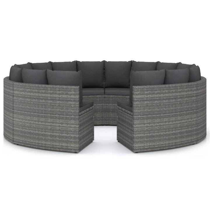 sofasæt til haven 8 dele med hynder polyrattan grå