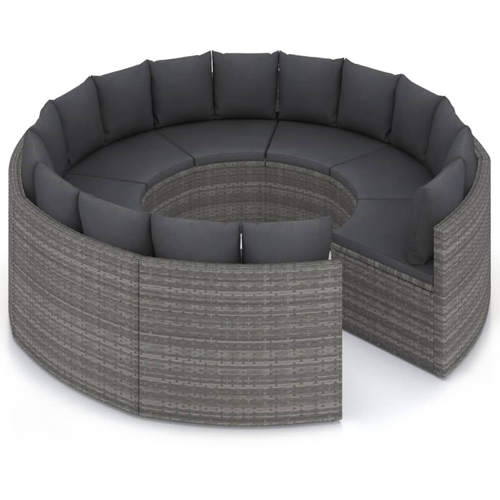 sofasæt til haven 8 dele med hynder polyrattan grå