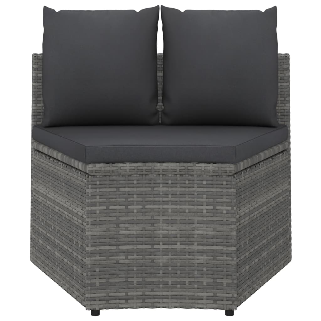sofasæt til haven 8 dele med hynder polyrattan grå