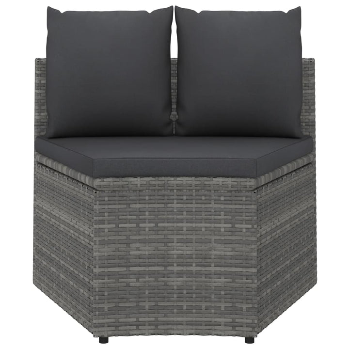 sofasæt til haven 8 dele med hynder polyrattan grå