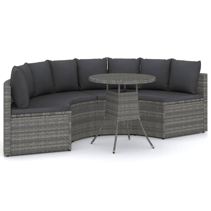 sofasæt til haven 5 dele med hynder polyrattan grå
