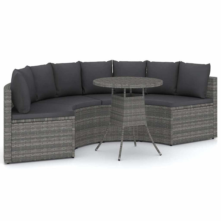 sofasæt til haven 5 dele med hynder polyrattan grå