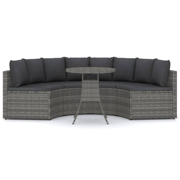 sofasæt til haven 5 dele med hynder polyrattan grå