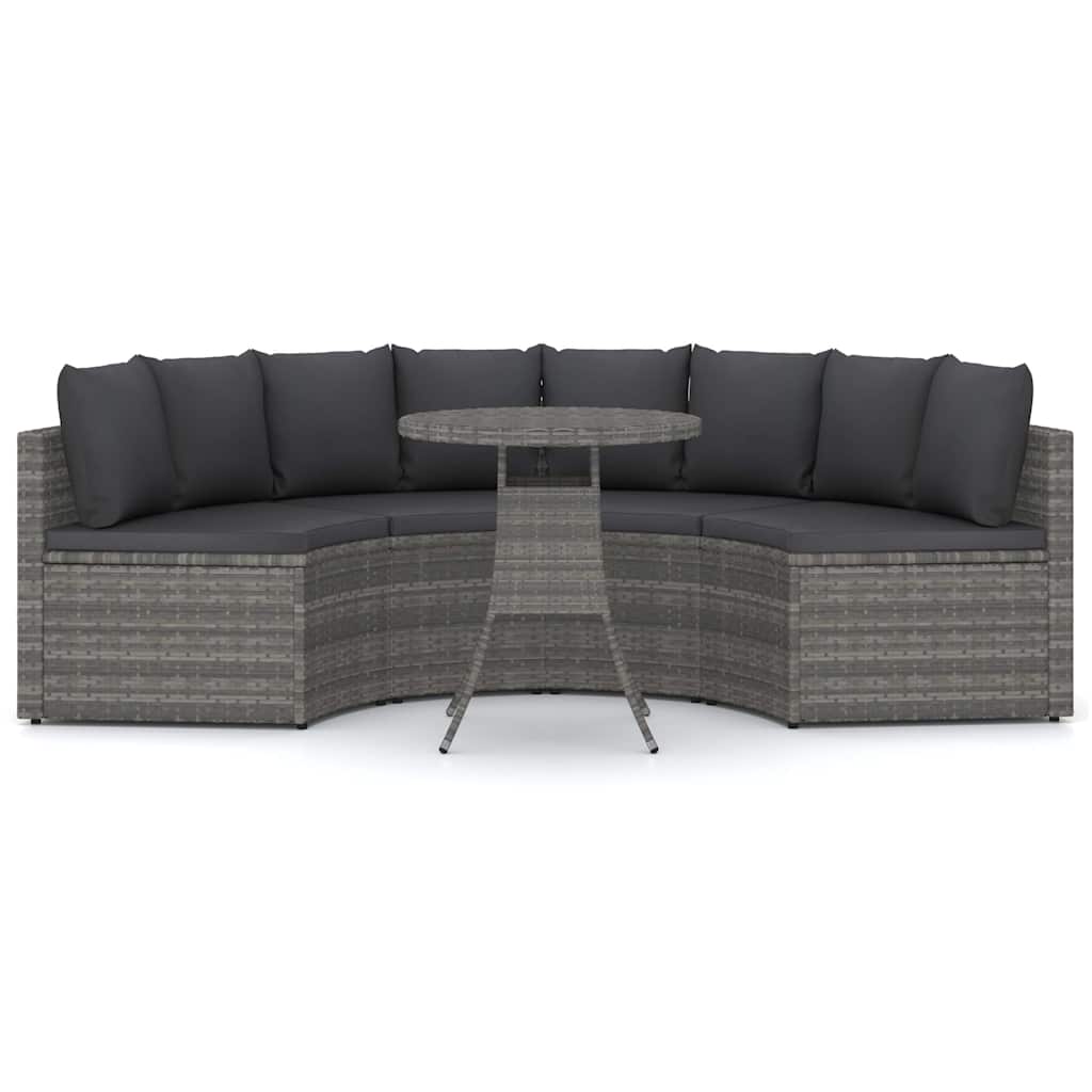 sofasæt til haven 5 dele med hynder polyrattan grå