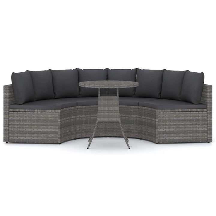 sofasæt til haven 5 dele med hynder polyrattan grå
