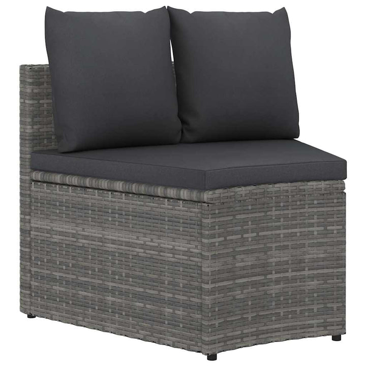 sofasæt til haven 5 dele med hynder polyrattan grå