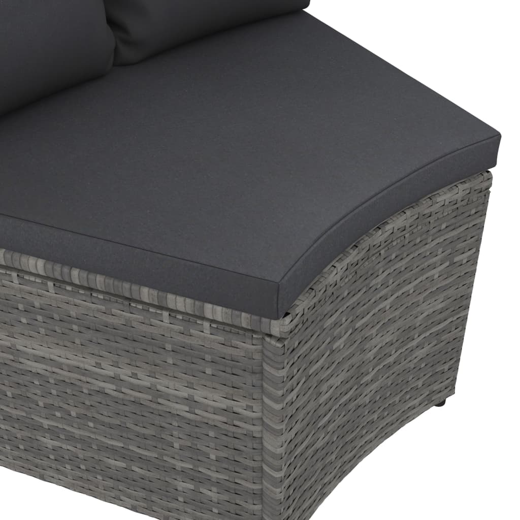 sofasæt til haven 5 dele med hynder polyrattan grå