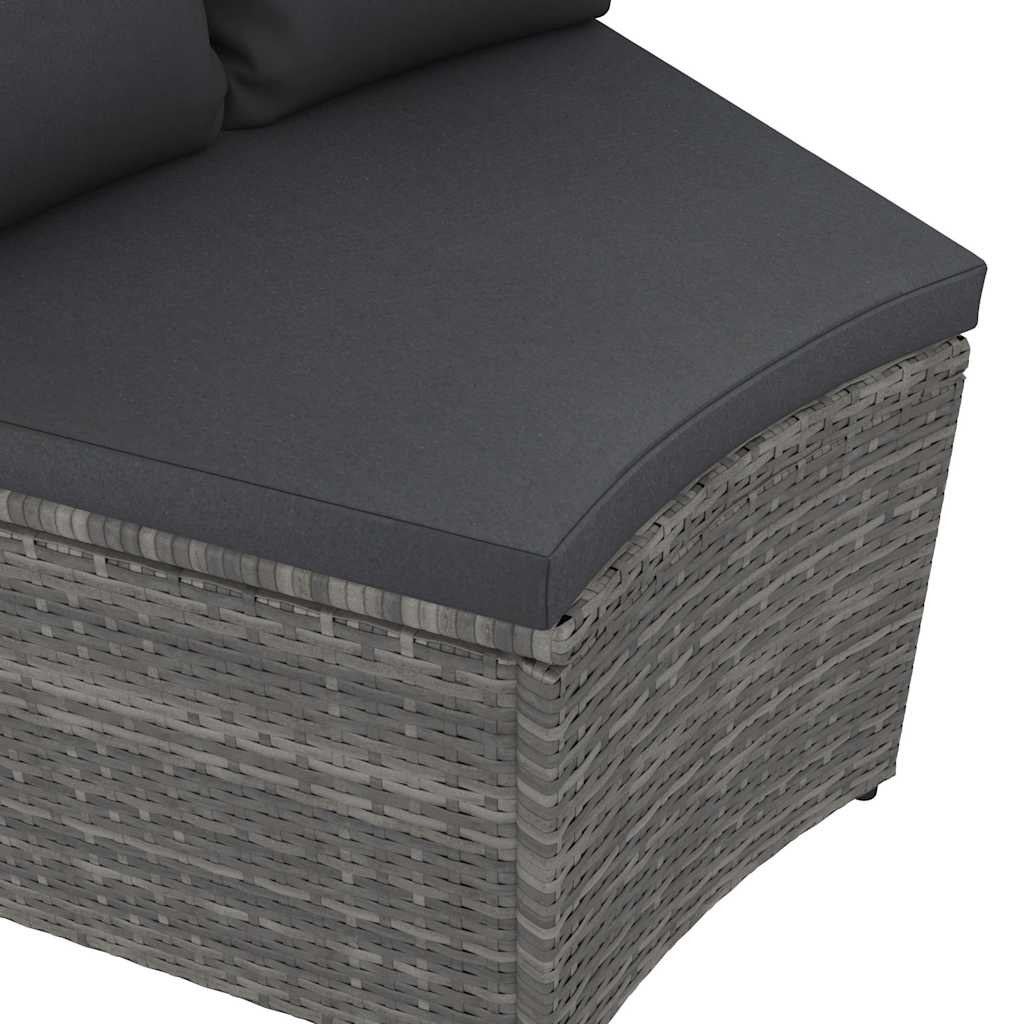 sofasæt til haven 5 dele med hynder polyrattan grå