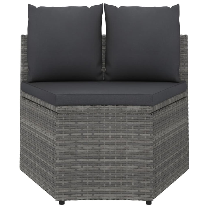 sofasæt til haven 5 dele med hynder polyrattan grå