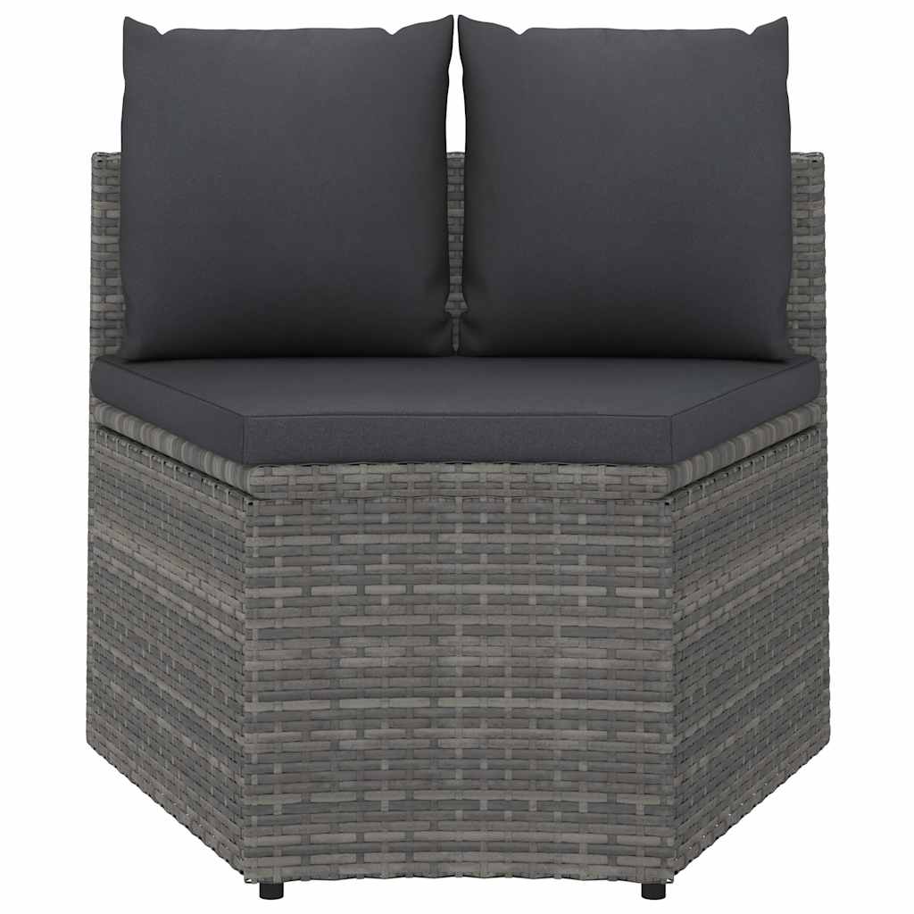 sofasæt til haven 5 dele med hynder polyrattan grå
