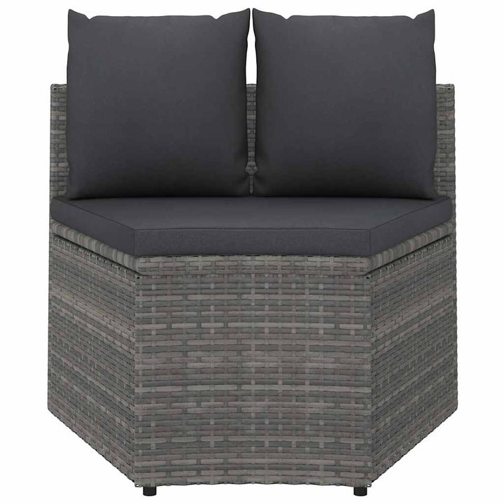 sofasæt til haven 5 dele med hynder polyrattan grå
