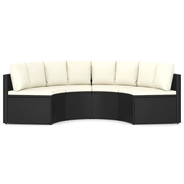 sofasæt til haven 4 dele med hynder polyrattan sort