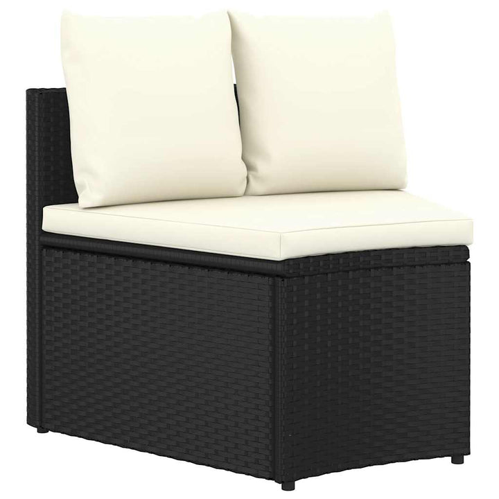 sofasæt til haven 4 dele med hynder polyrattan sort