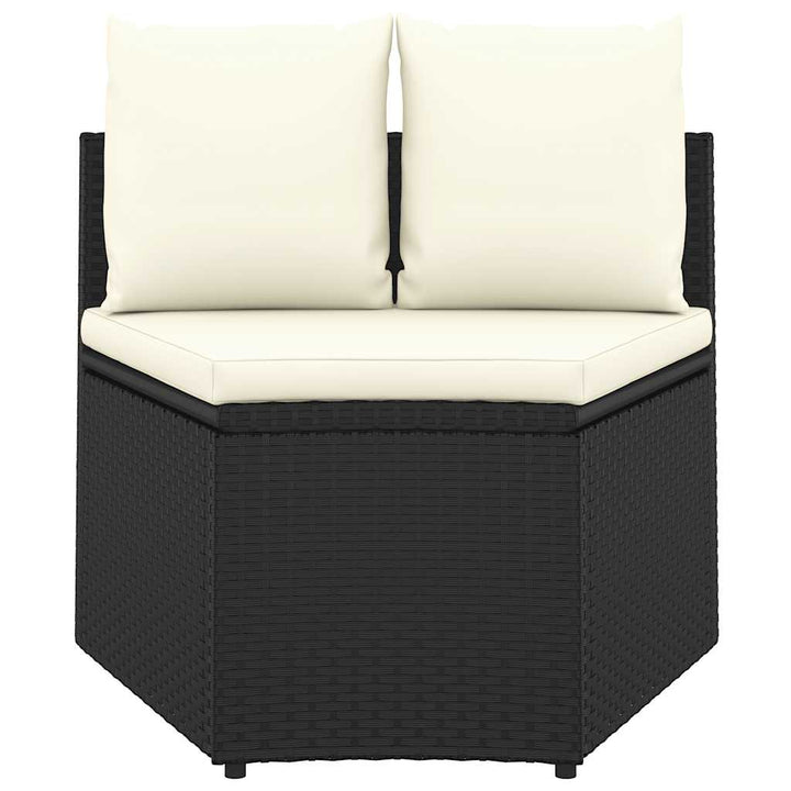 sofasæt til haven 4 dele med hynder polyrattan sort