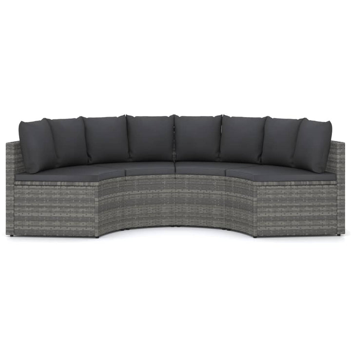 sofasæt til haven 4 dele med hynder polyrattan grå