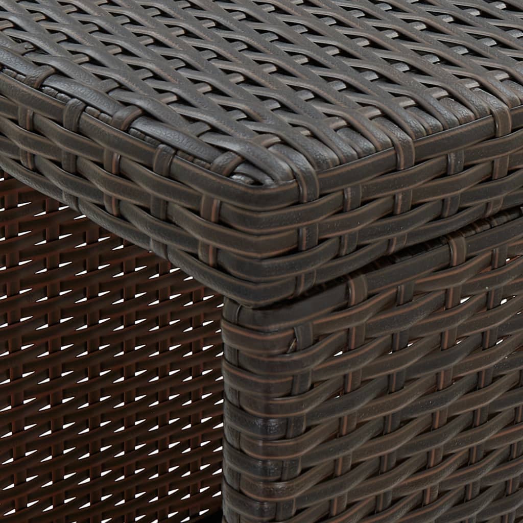 barsæt til haven 5 dele med hynder polyrattan brun