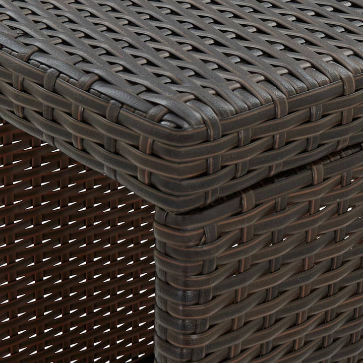 barsæt til haven 5 dele med hynder polyrattan brun