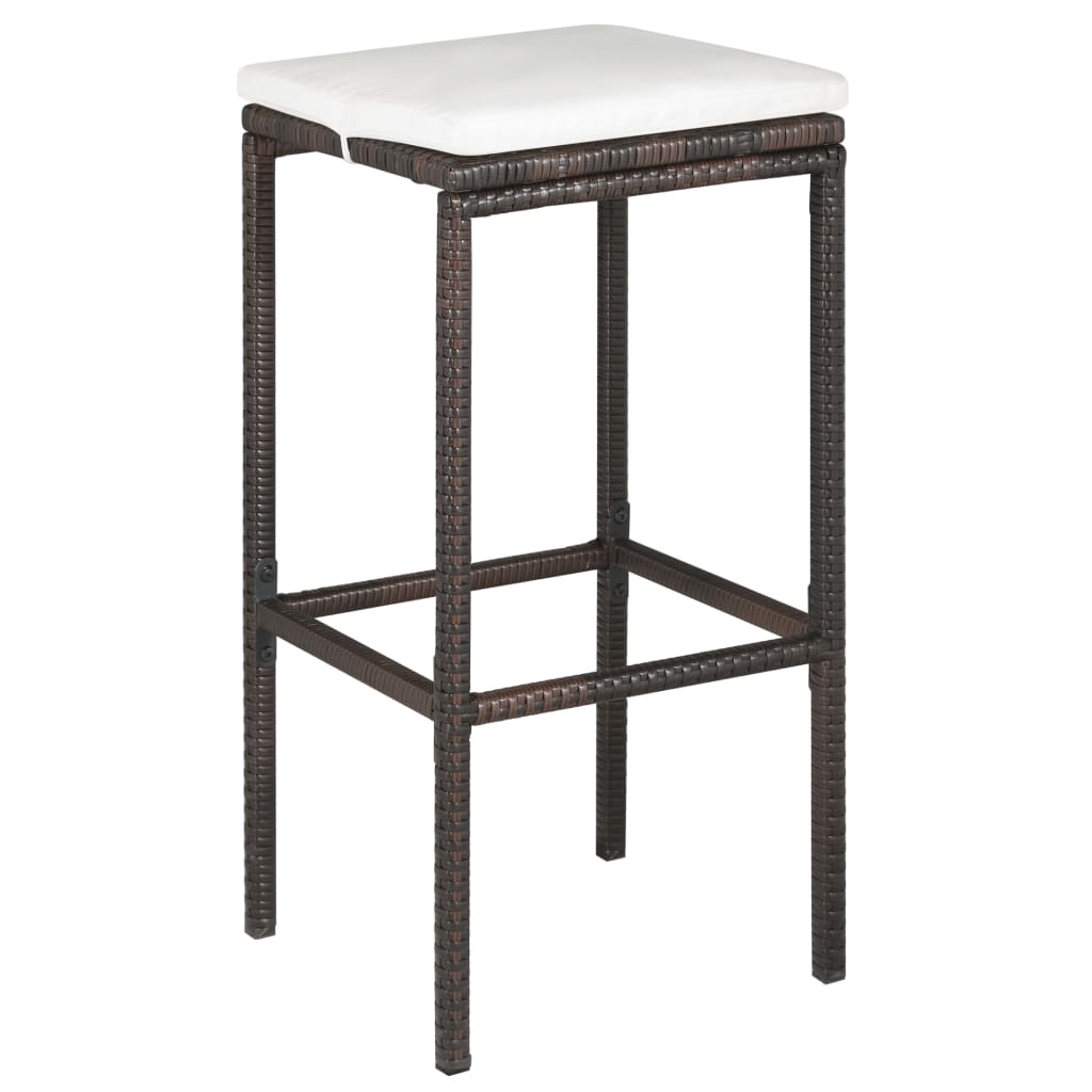 barsæt til haven 5 dele med hynder polyrattan brun