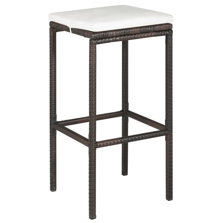 barsæt til haven 5 dele med hynder polyrattan brun