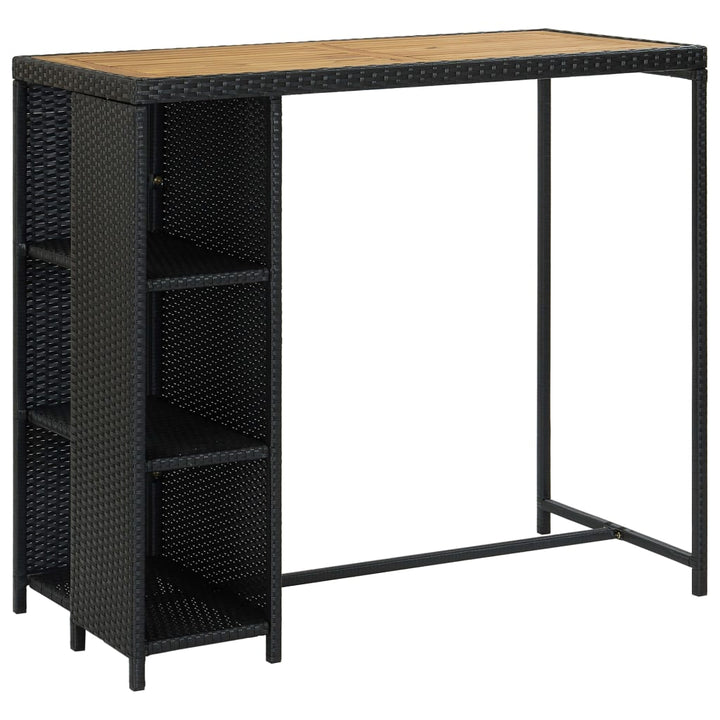 havebarsæt 5 dele med hynder polyrattan sort