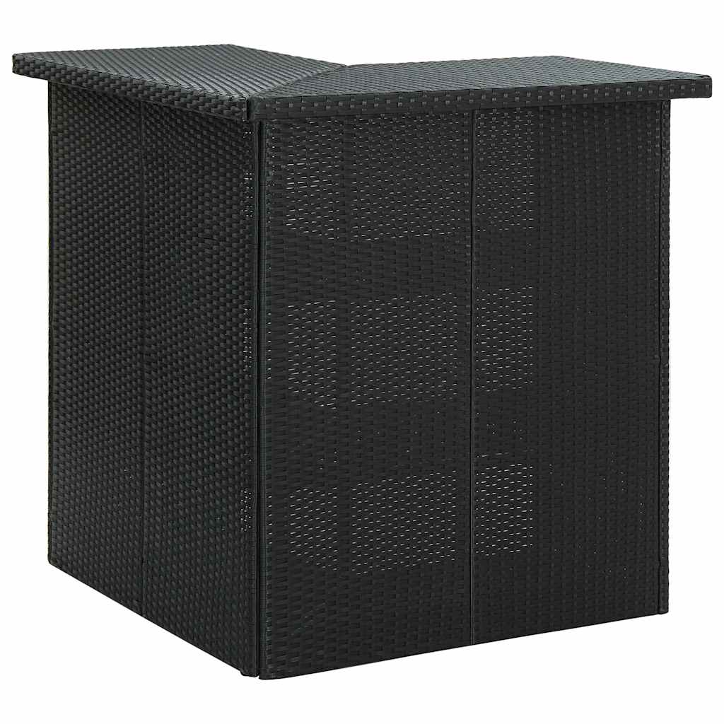 havebarsæt 4 dele med hynder polyrattan sort