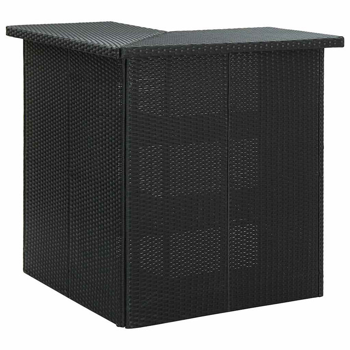 havebarsæt 4 dele med hynder polyrattan sort