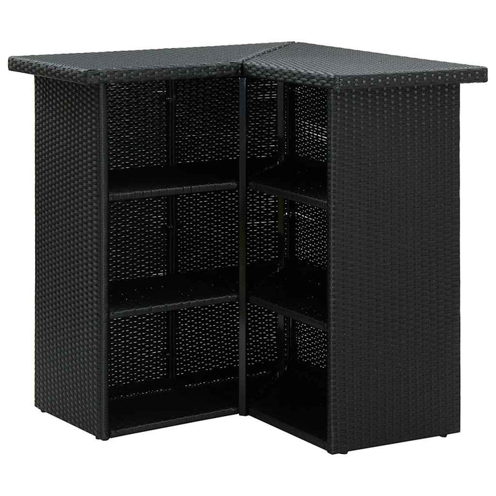 havebarsæt 4 dele med hynder polyrattan sort