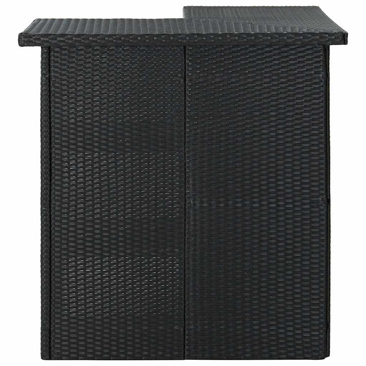 havebarsæt 4 dele med hynder polyrattan sort