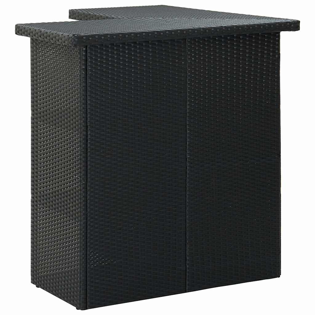 havebarsæt 4 dele med hynder polyrattan sort