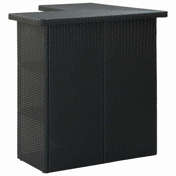 havebarsæt 4 dele med hynder polyrattan sort