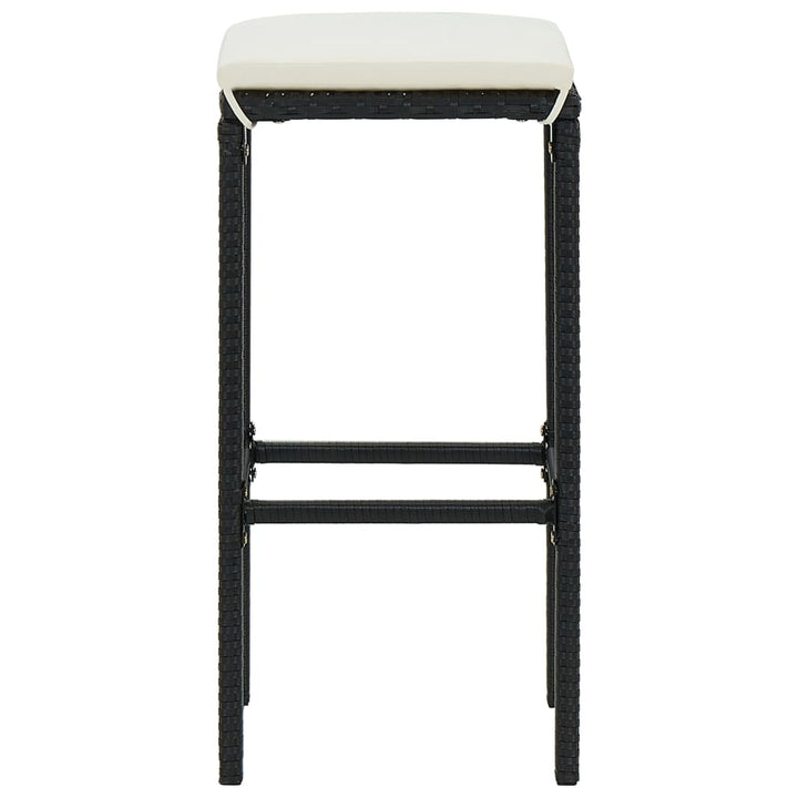 havebarsæt 4 dele med hynder polyrattan sort