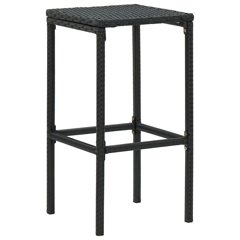 havebarsæt 4 dele med hynder polyrattan sort