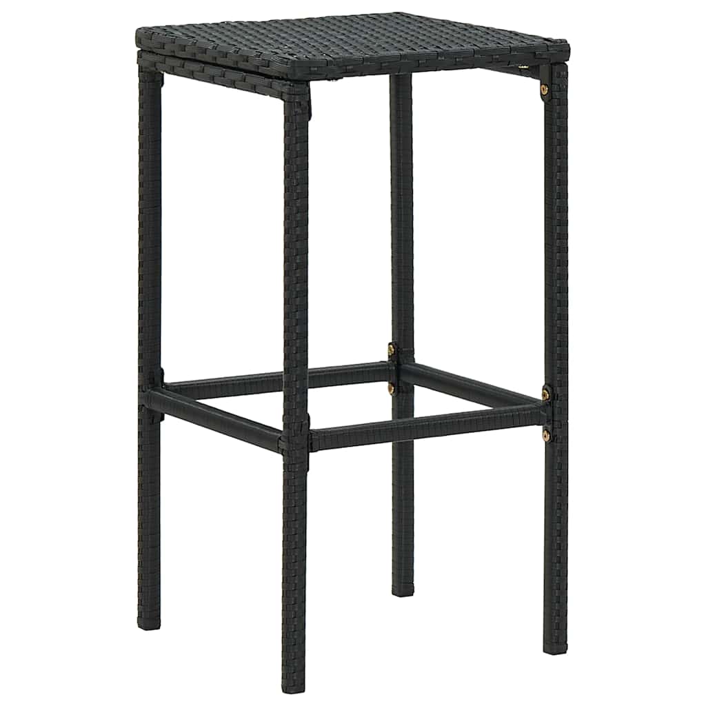 havebarsæt 4 dele med hynder polyrattan sort