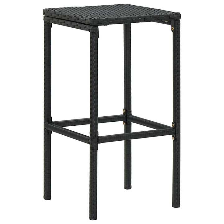havebarsæt 4 dele med hynder polyrattan sort