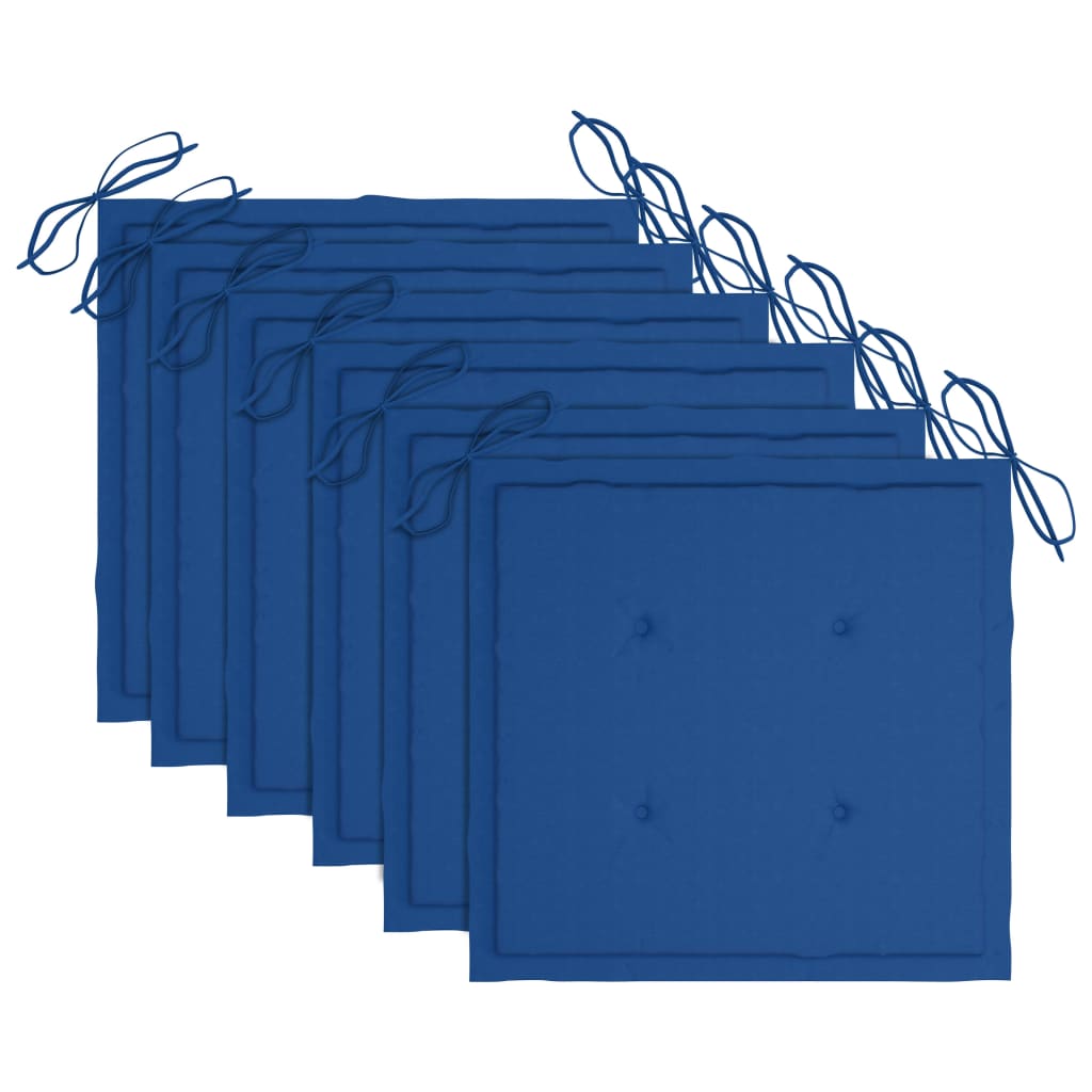 foldbare udendørsstole 6 stk. med hynder massivt akacietræ