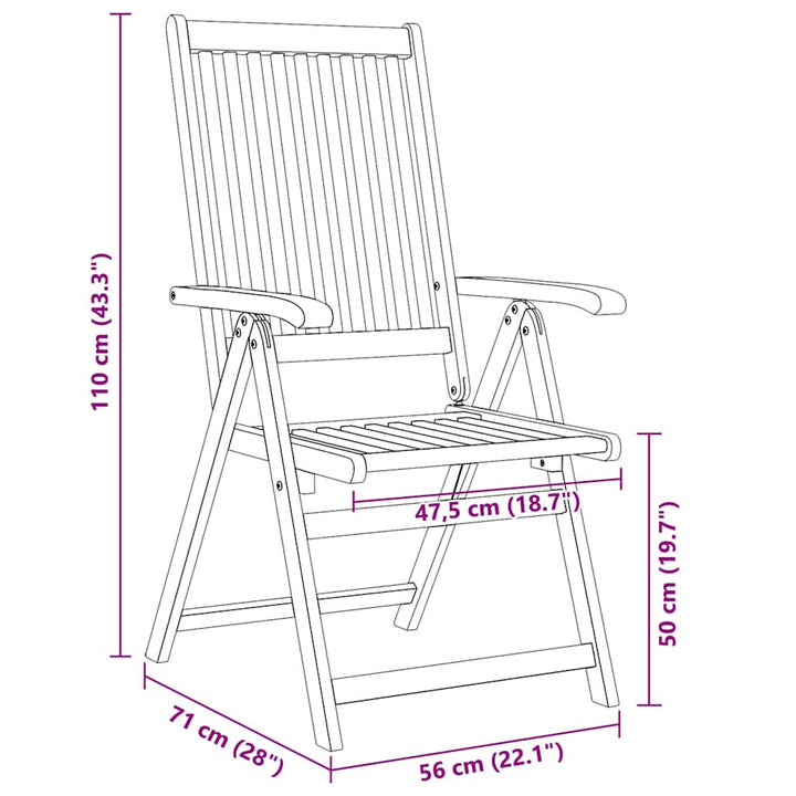 foldbare havestole 4 stk. massivt akacietræ
