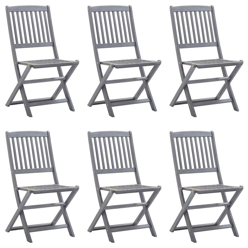 foldbare havestole 6 stk. massivt akacietræ