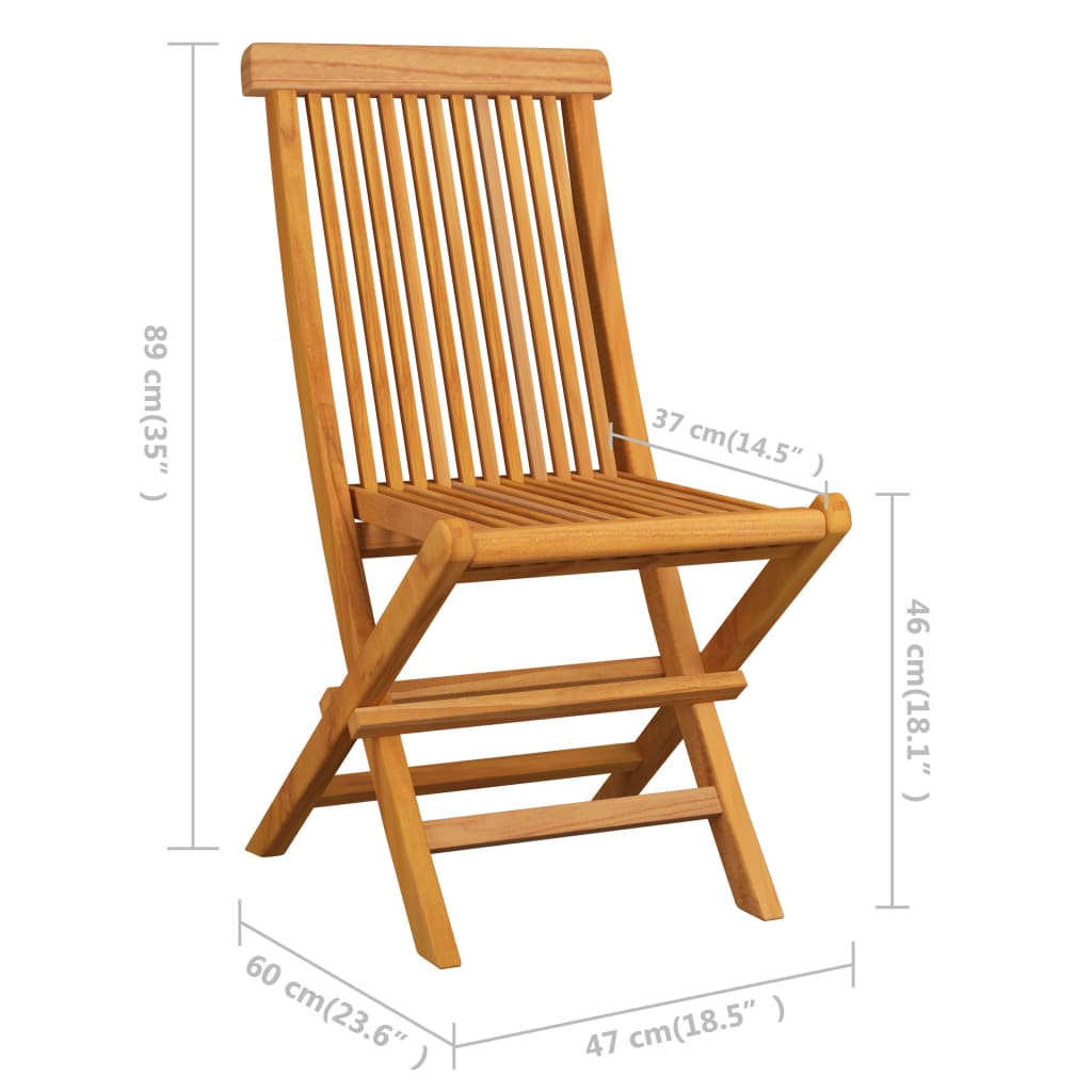 foldbare havestole 6 stk. massivt teaktræ