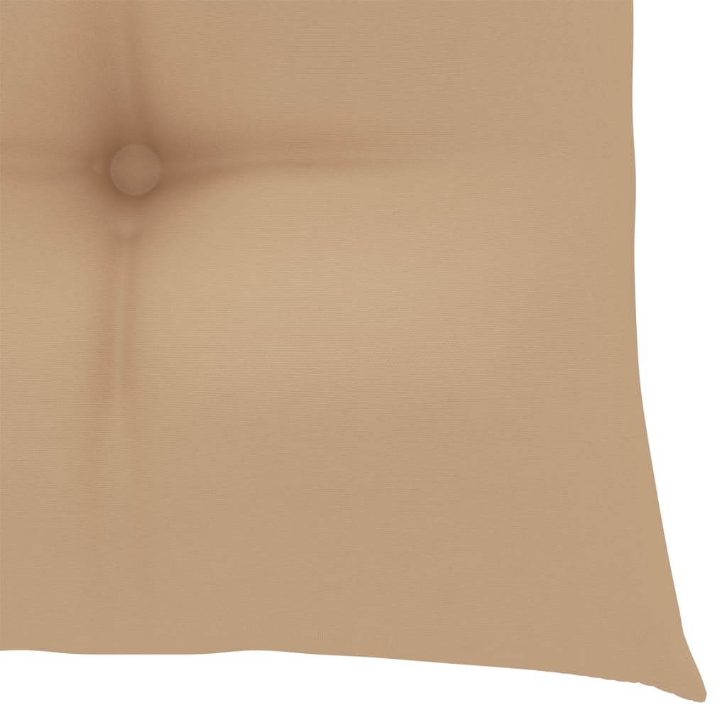 havestole med beige hynder 4 stk. massivt teaktræ